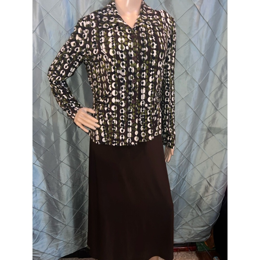 K Studios Sleeveless Full‎ Length Dress and Long Sleeve Blouse Combo Sz. 8